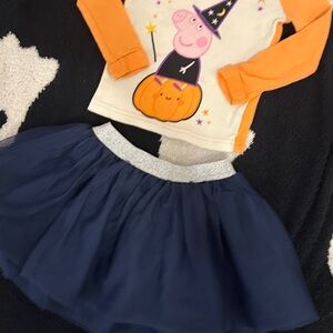 3T Peppa Pig Halloween Witch Set ✨ with Navy Tule Skirt